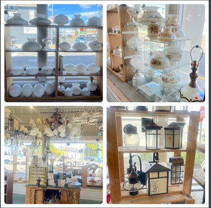 We have an extensive collection of lamps, light fixtures and light bulbs, outdoor, work lamps and vintage lighting pieces.