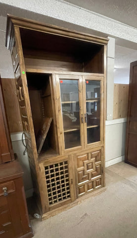 Cabinet & Hutch With Carved Doors